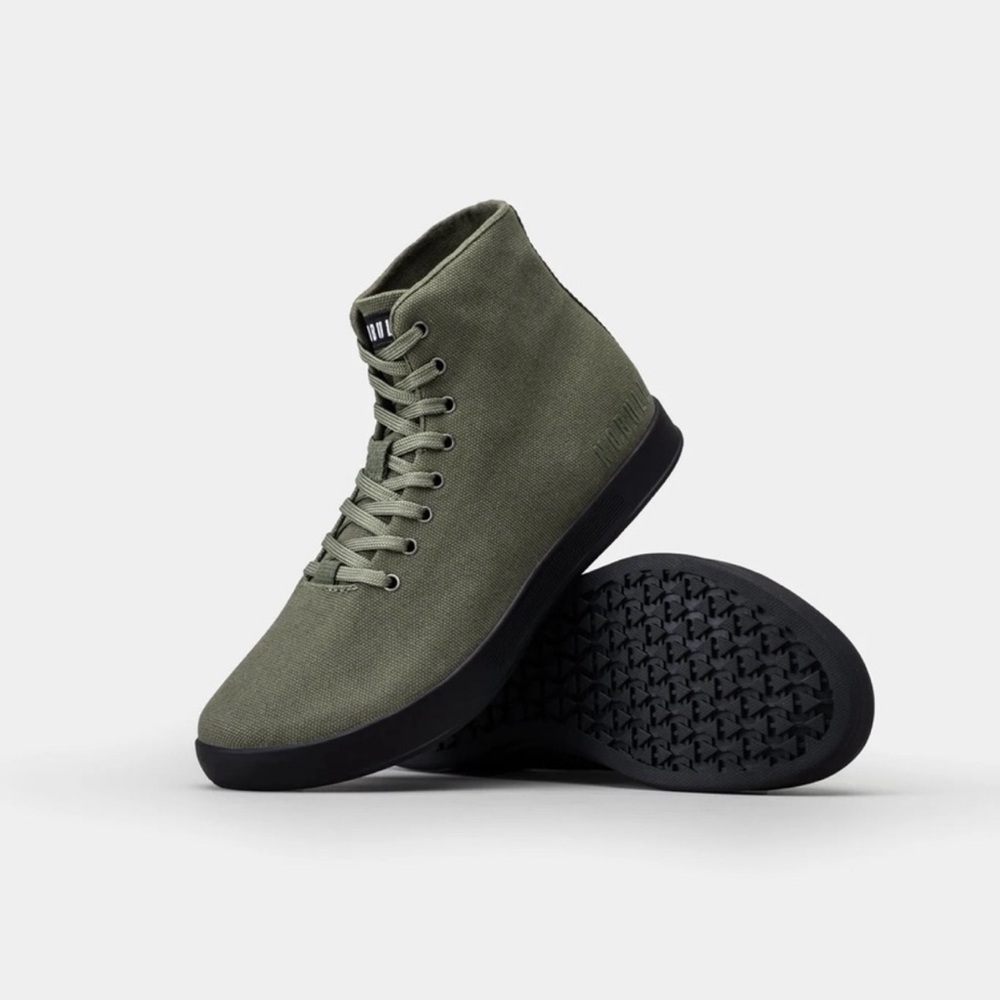 NOBULL Canvas hightop trainers - Army green/black